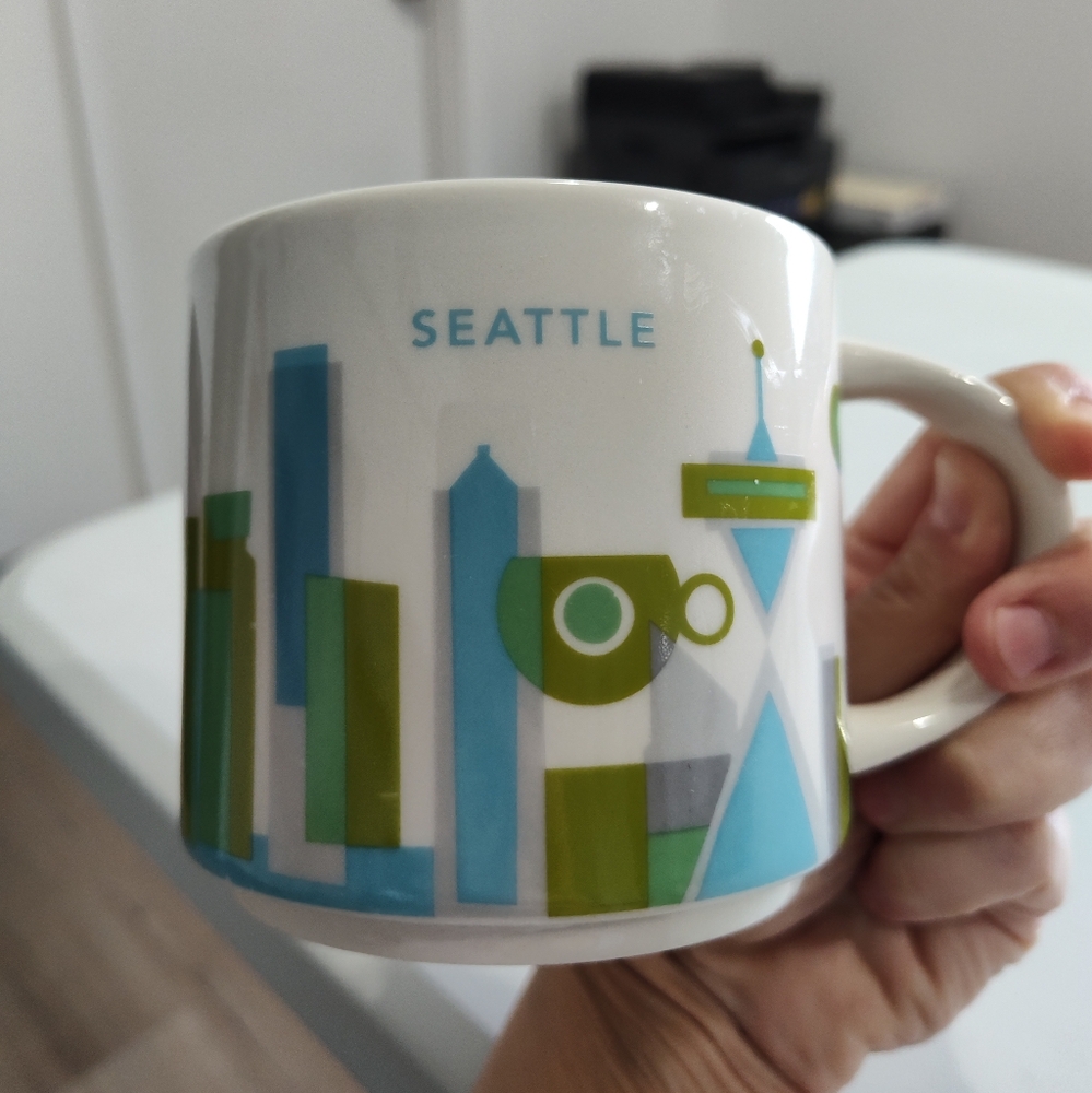 ☕EUC Starbucks "You Are Here" Collectible Seattle Washington Ceramic Mug, 14 oz